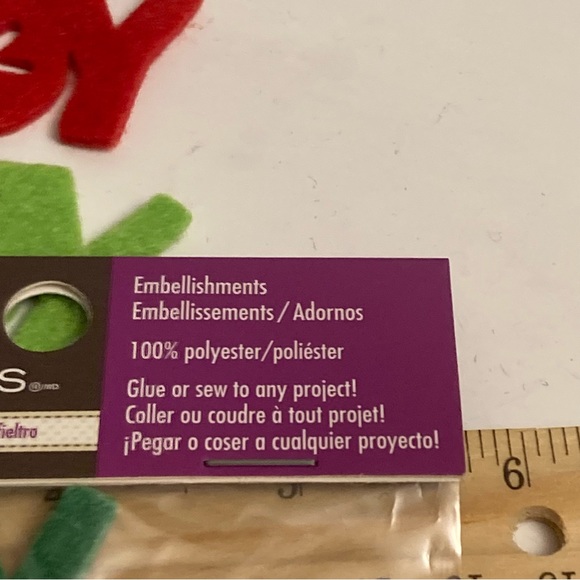 Dimensions Red Green Christmas Joy Scrapbook Card Making Embellishments 60ct - Picture 7 of 14